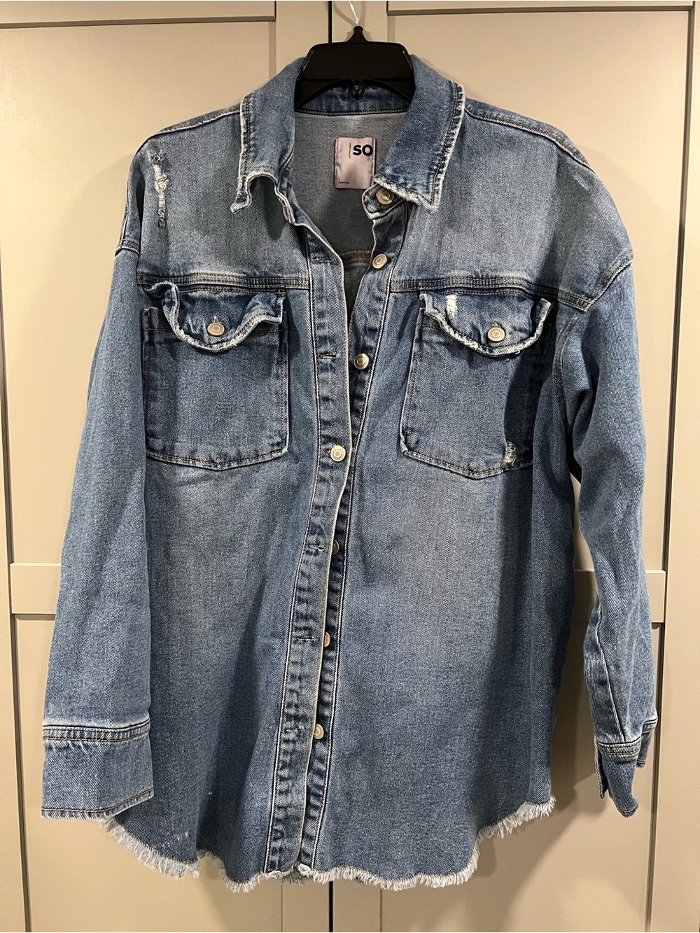 SO Light Blue Denim Jacket with Label Detail